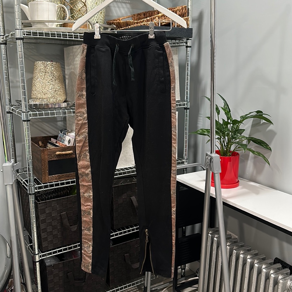 Snakeprint Detail Side Sweat Pants